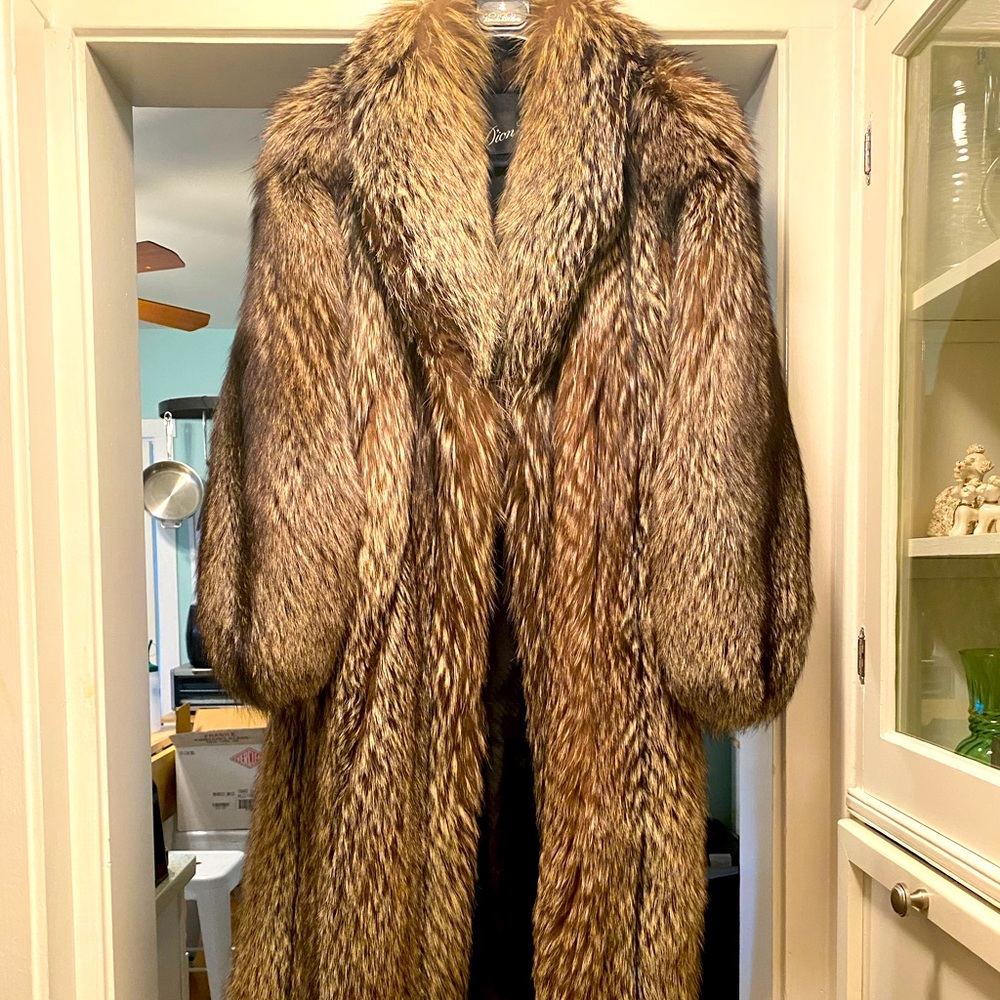 Gorgeous vintage floor-length fox fur coat